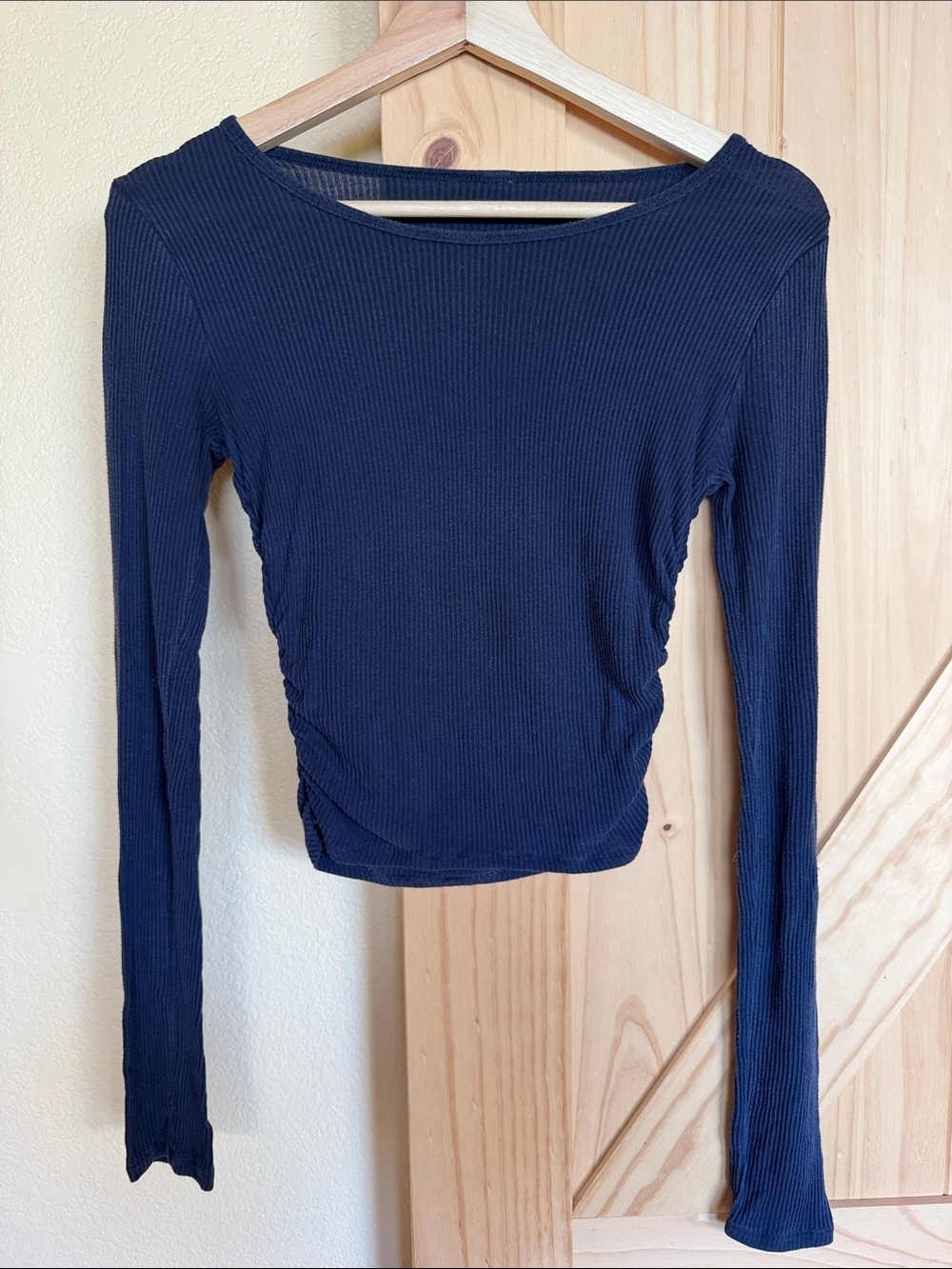 ALO Long Sleeve Ribbed Navy Women's Top